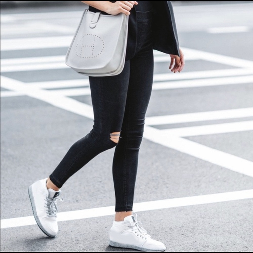 Spanx TALL Distressed Black Denim